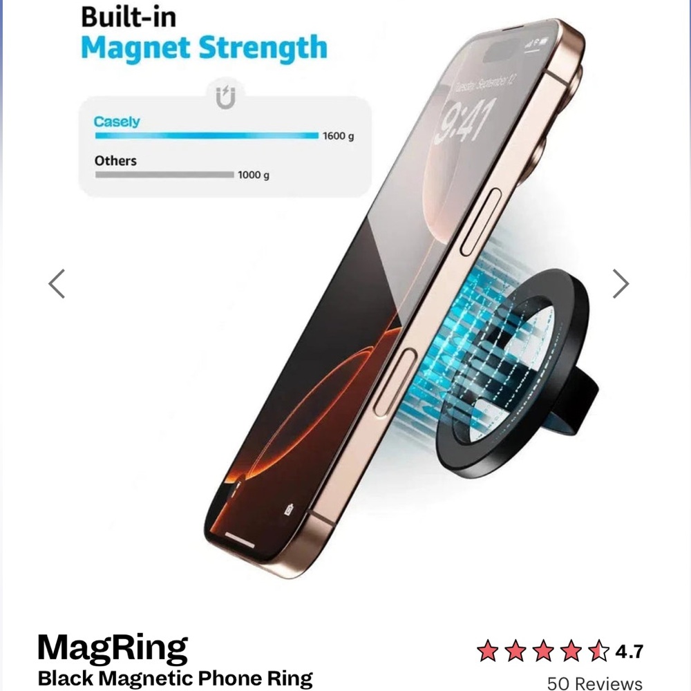 Casely iPhone 17 Air MagSafe Phone Case, Grip, Ring - Picture 10 of 13